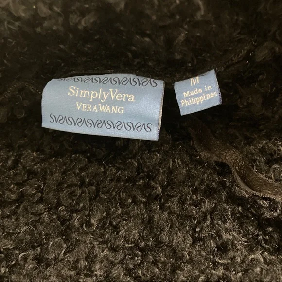 Vera Wang Black Textured Moto Jacket - Size M - Picture 13 of 16